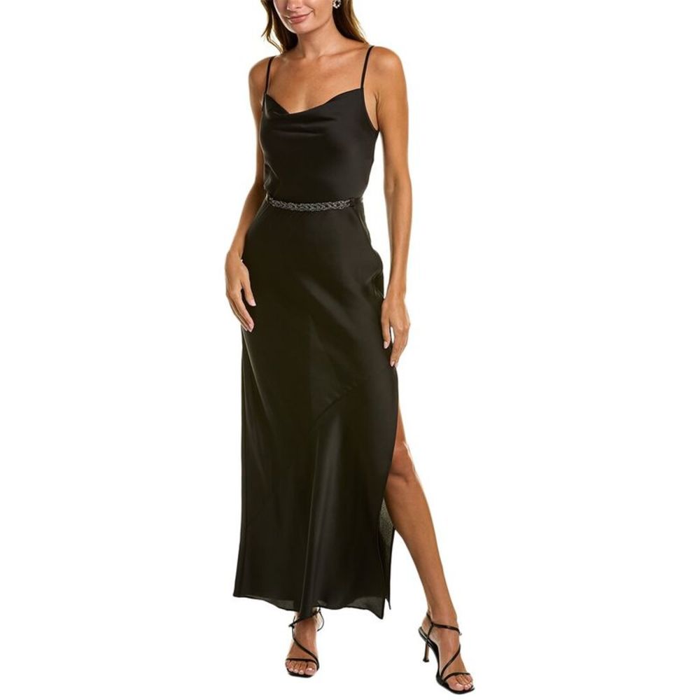 Donna Karan Crystal Belted Maxi Dress
